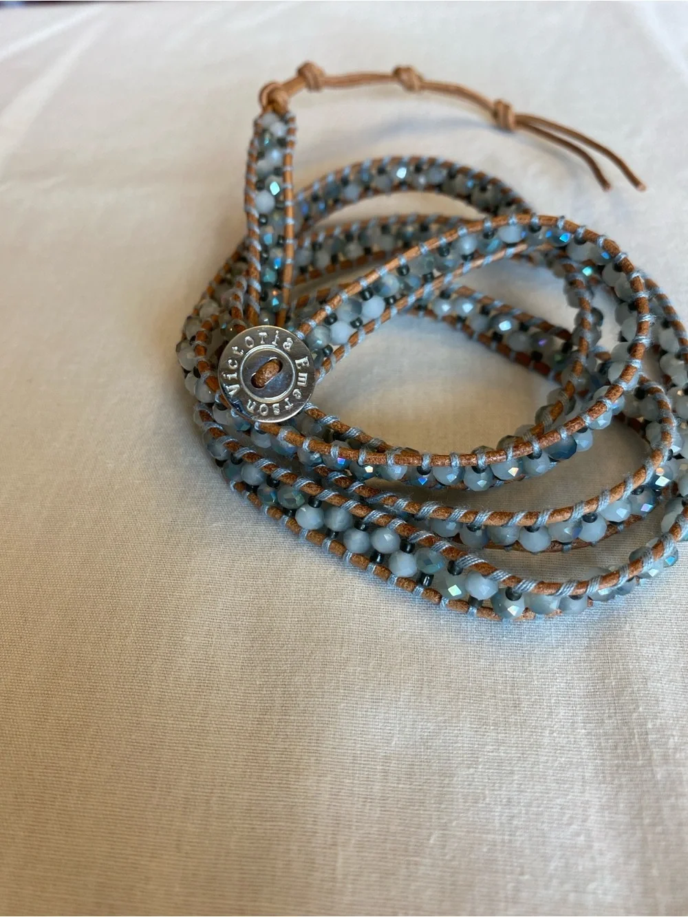 NWOT & VHTF -Victoria Emerson 5-Layer Wrap Beaded Bracelet | Pale Gray | Retired